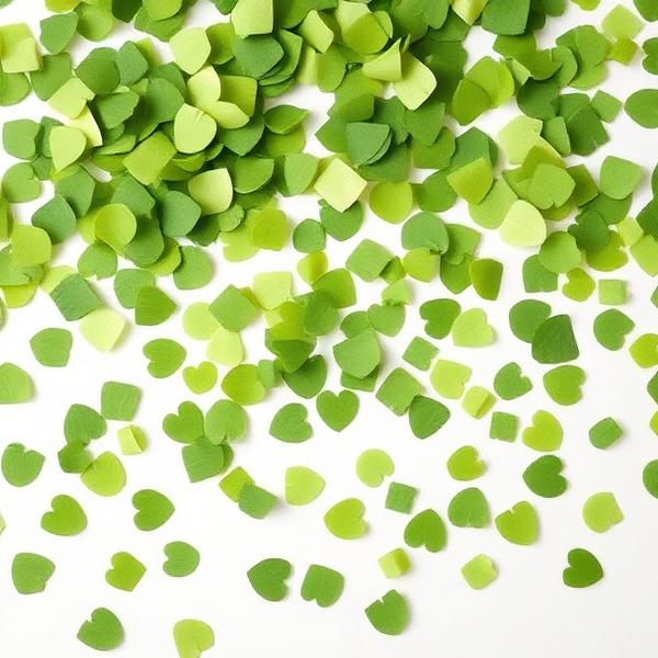 Confete biodegradável verde e ecológico