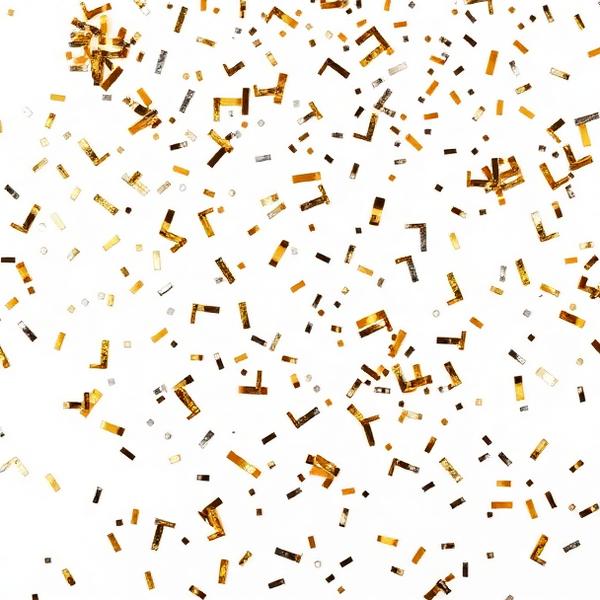Confete metálico dourado e prateado